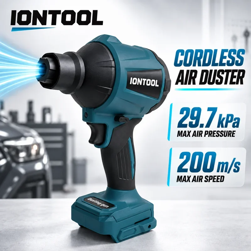 IONTOOL Cordless Air Blower Blow Dust from Keyboard PC and Car Vents with 29.7kPa 200m/s Nozzle Tool Only