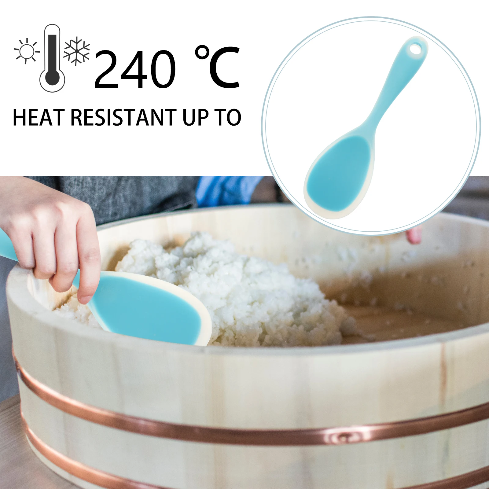 

2pcs Silicone Rice Spoon Set Premium Kitchen Accessory Ergonomic Handle Easy Cleaning Reusable Compact Wear-Resistant