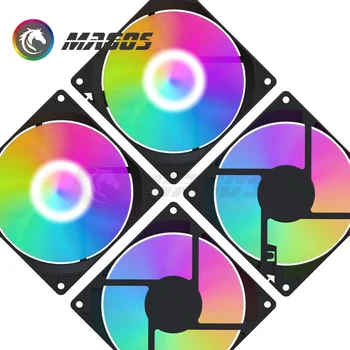 ミニ ITX ケース ARGB ファン 8 センチメートル 9 センチメートル一致水/空冷ラジエーターファン 8025 9025 クーラーマザーボード 5V 同期 + 4Pin PWM