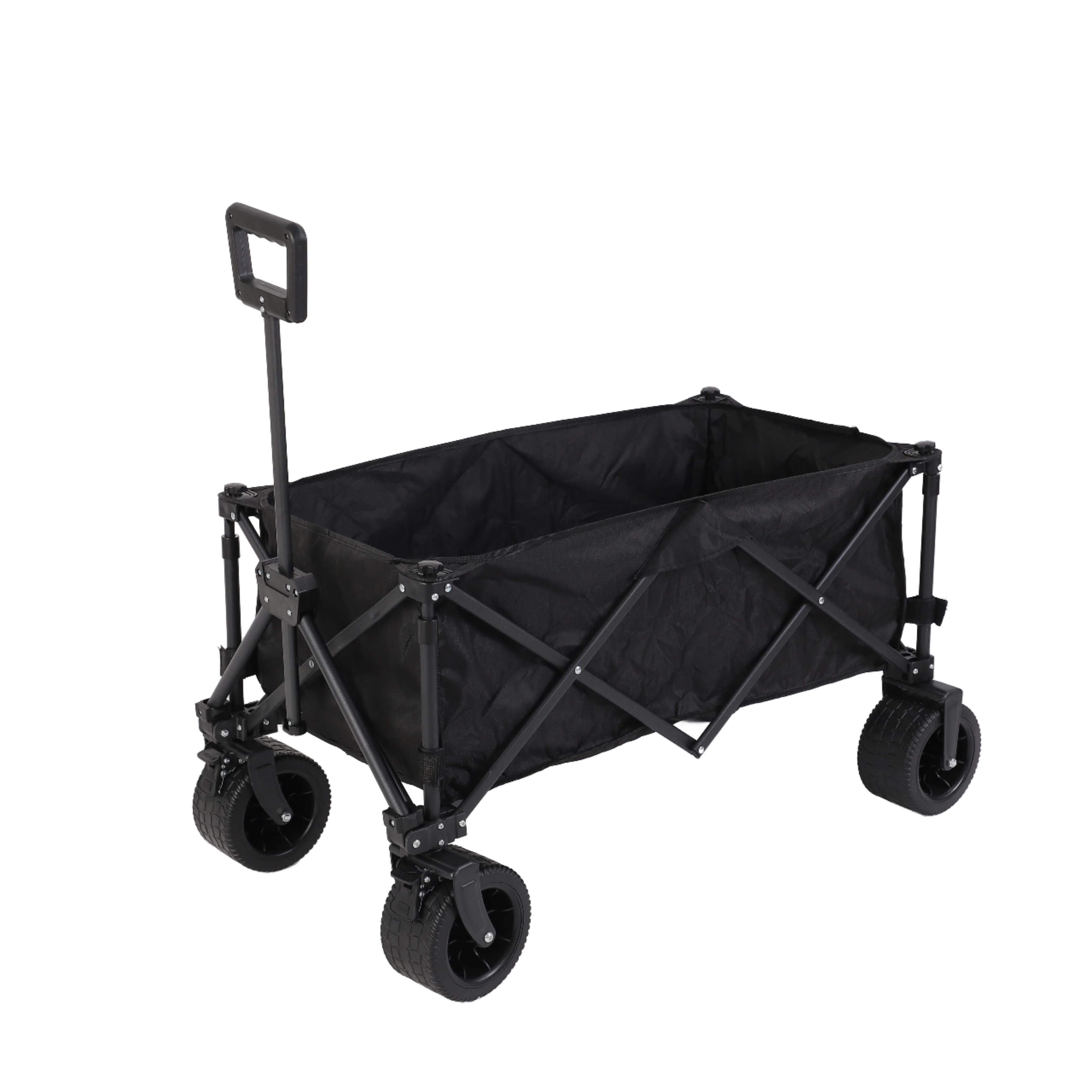 Heavy Duty Large Capacity Foldable Platform Four-Wheel Beach Wagon Utility Cart Outdoor Trolley Portable Garden Camping Shopping