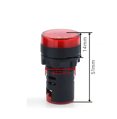 Imagen 2 del producto 10 Uds AD16-22DS indicador de potencia de señal LED 22mm montaje en Panel luz indicadora de potencia de señal lámpara piloto AC DC 12V 24V AD16 baliza