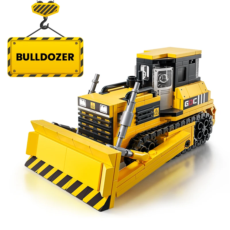 TOYLINX Techniek Voertuigbouw Bouwstenen RC Auto Graafmachine Kraan Bulldozer Speelgoed Bakstenen Kit Verjaardagscadeau voor jongens