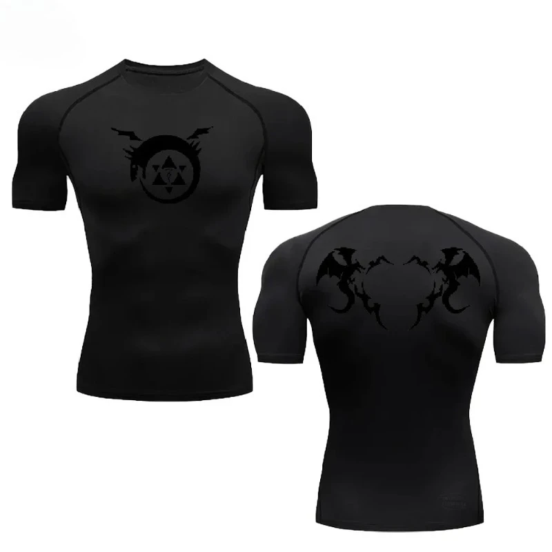 

Модные новые спортивные топы для фитнеса, обтягивающие компрессионные мужские летние футболки для тренажерного зала, быстросохнущие, дышащие, облегающие.