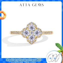 ATTAGEMS Classic Moissanite Rings for Women D Color VVS1 Real 925 Sterling Silver Engagement Wedding Party Exquisite FineJewelry