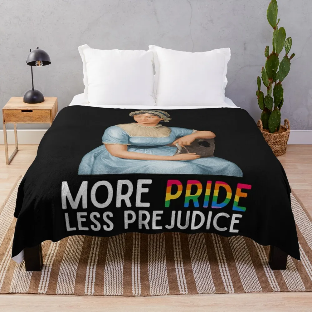 

More Pride Less Prejudice Jane Austen Throw Blanket decorative Nap warm winter Bed linens Blankets