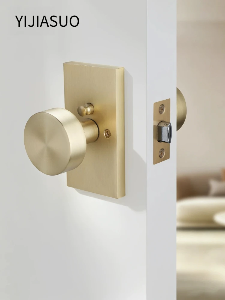 Home Bathroom Toilet Corridor Passage Keyless Bathroom Lock Indoor Bedroom Silent Single Latch Door Lock