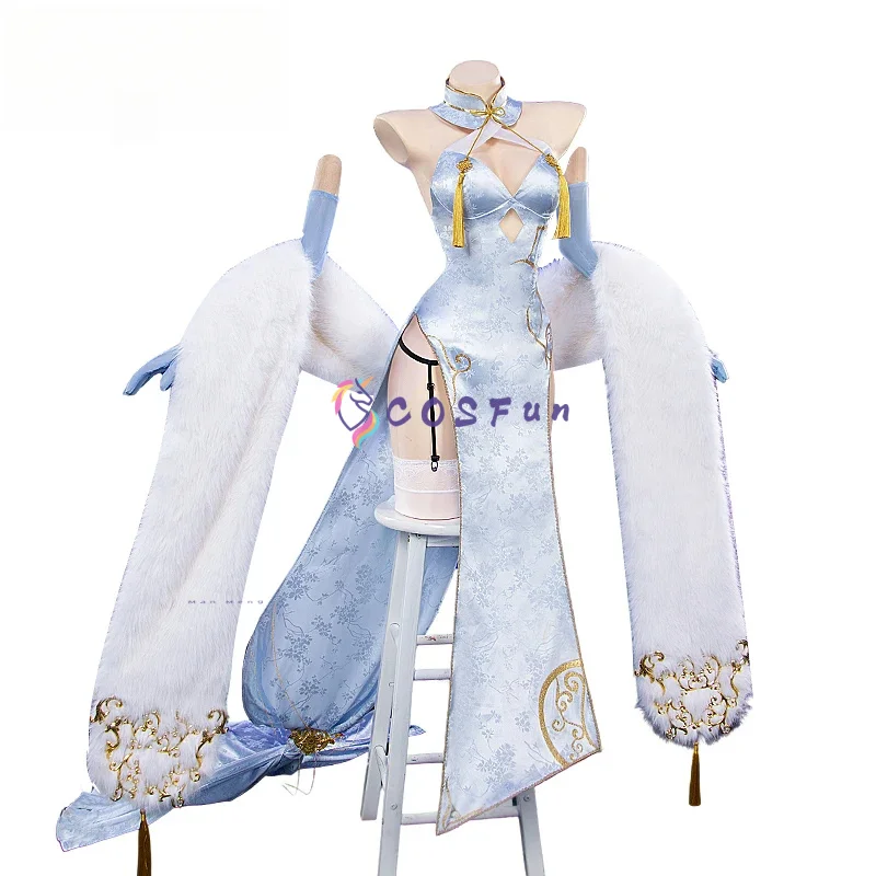 

Game Azur Lane HMS Cheshire Cosplay Costume Cheongsam Shawl Role Play Women Girls Sexy Elegant Halloween Party Dress Suit