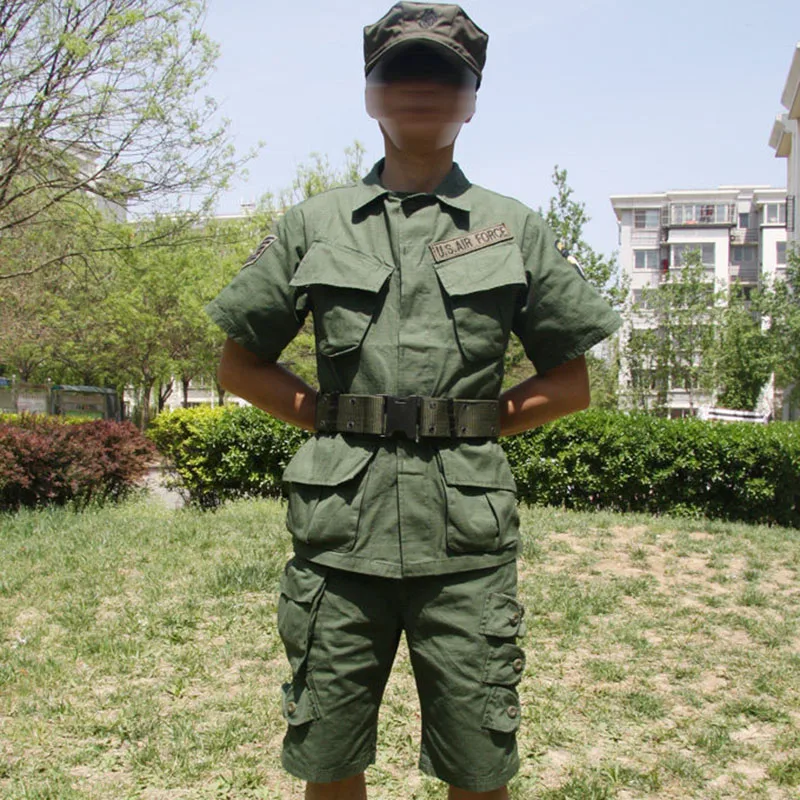 american-training-uniform-vietnam-war-suit-vietnam-war-short-sleeved-suit-military-training-uniform