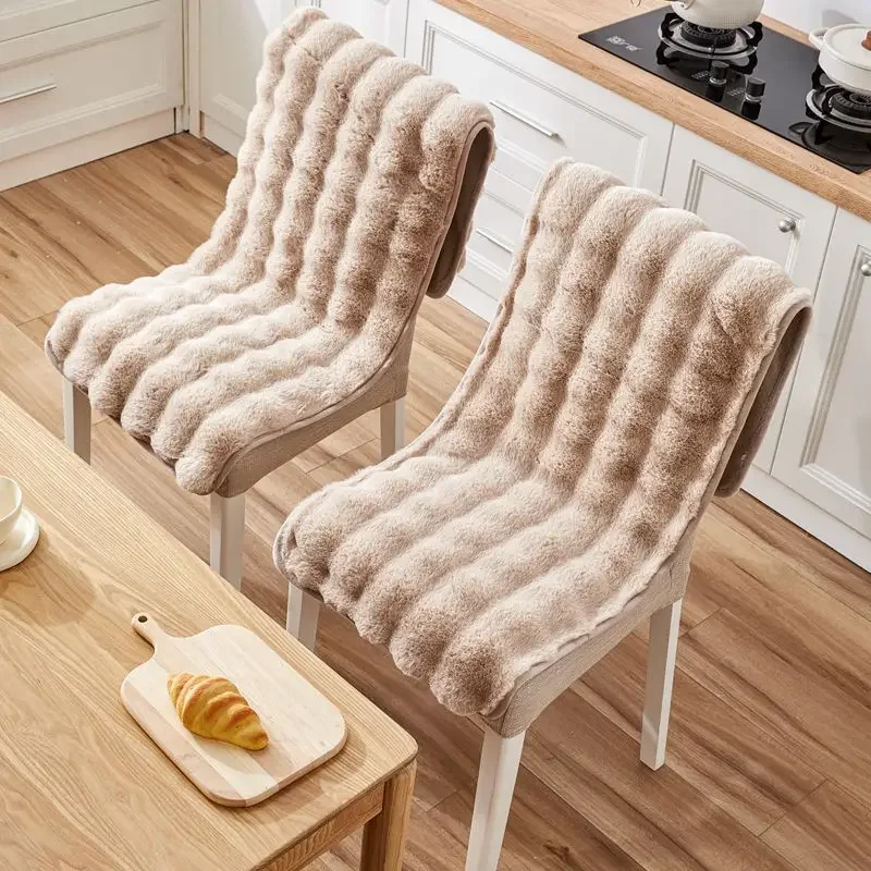 1PC Thickened Solid Color Cushion Classroom Office Living Room Cushion Modern Fall Winter Plush Backrest Mats Comfortable Smooth