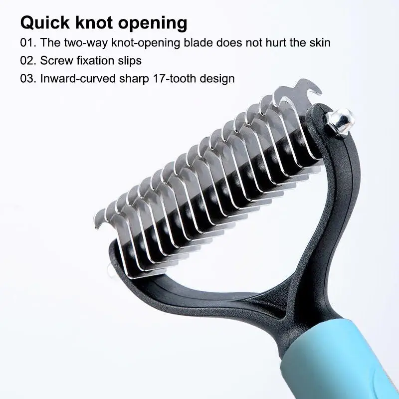 Escova Profissional 2 em 1 para Remoção de Pelos de Animais de Estimação, para Cães e Gatos de Pequeno, Médio e Grande Porte