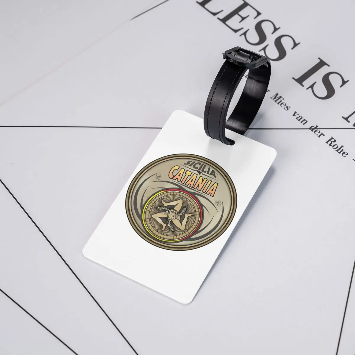 

Бирка для багажа с символом Тринакрии, Катанья, Сицилия, для чемодана, дорожной сумки, идентификационная, с местом для имени и адреса