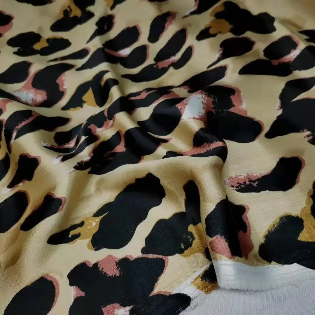 On Sale Soft Leopard Satin Fabric Sewing Craft Material Many Styles