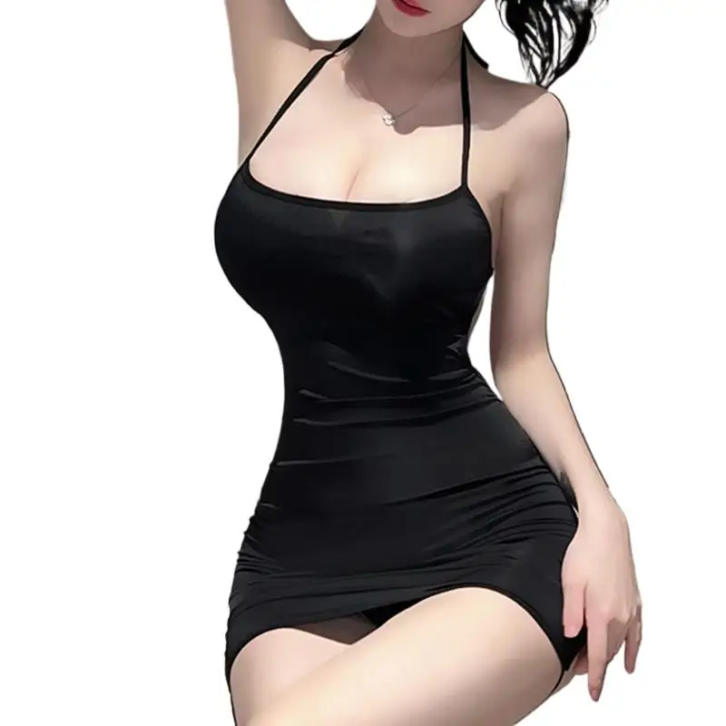 

Вечерние модные платья на бретельках без рукавов для женщин 2026, Ropa De Mujer, прозрачная черная мини-юбка из гладкой ткани с открытой спиной