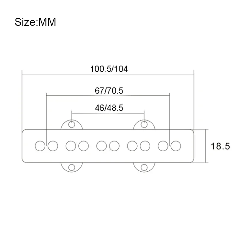 Alnico 5 Pickup for 5-StringJazz Bass Pickups Neck-9.6K & Bridge-11.1K Pickup Fit 5 Strings Jazz Bass Guitar Pickup Part