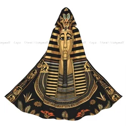Witch Cloak Egyptian Pharaoh With Golden Crown Illustration Halloween Cosplay Costume Unisex Adult Cloak Retro Ages Cape