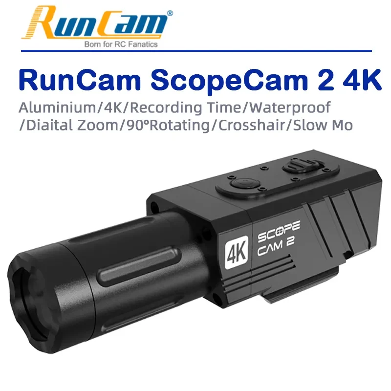 RunCam ScopeCam 2 4K Airsoft  Digital Zoom Customized Crosshairs IP64 WaterProof 1400mAh 128G Model Action