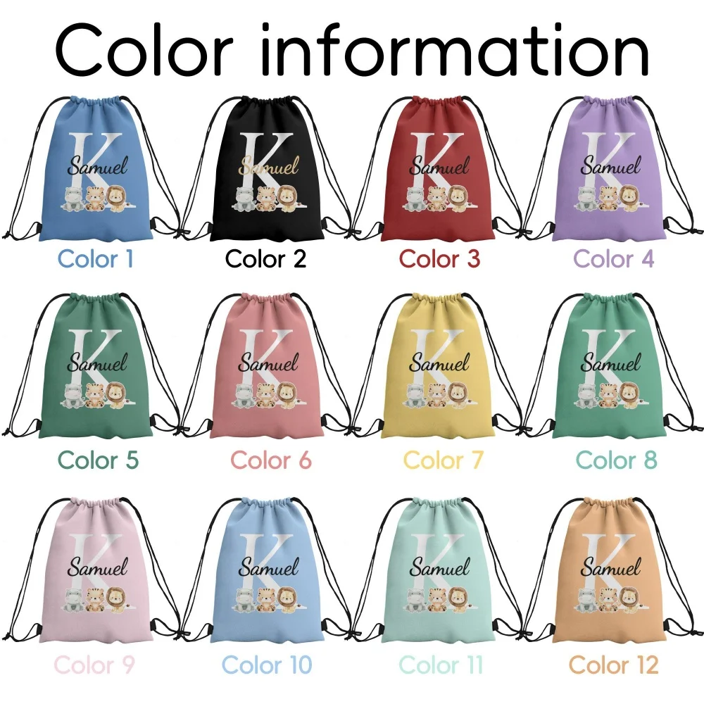 Durable Personalized Backpack-Custom Name Initials Drawstring Bag,DIY Text/Message,Bookbag Birthday Party Favors,Christmas Gift