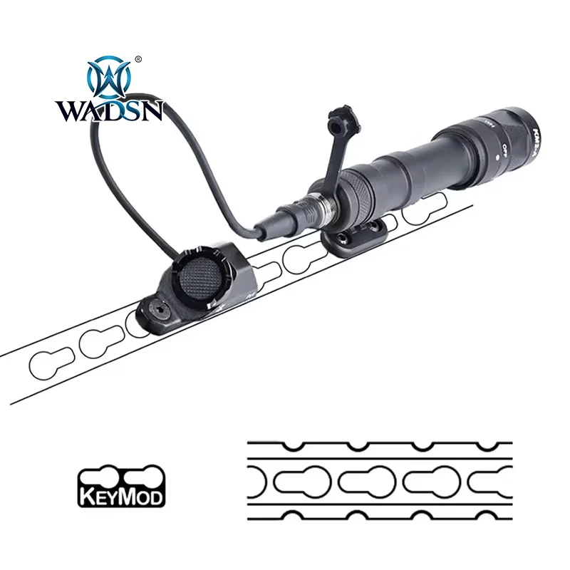 WADSN Airsoft M640 Tactical Flashlight  Hunting Weapon Scout Light Rail Rotating Base Fit M-Lok Keymod Rail Mount With HotButton