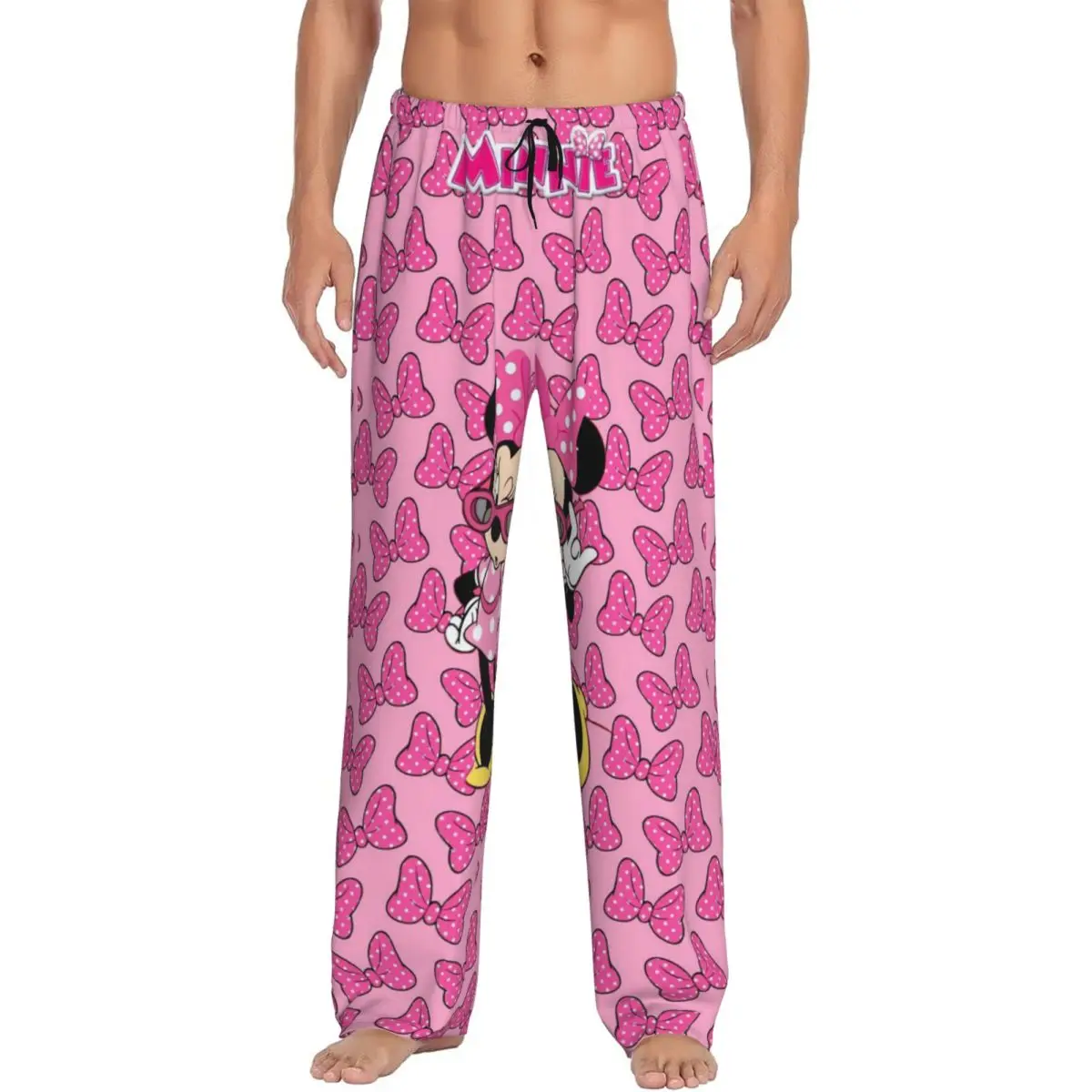 

Custom Minnie Mouse Anime Pajama Pants Men's Cartoon Manga Sleepwear Lounge Sleep Bottoms Stretch with Pockets