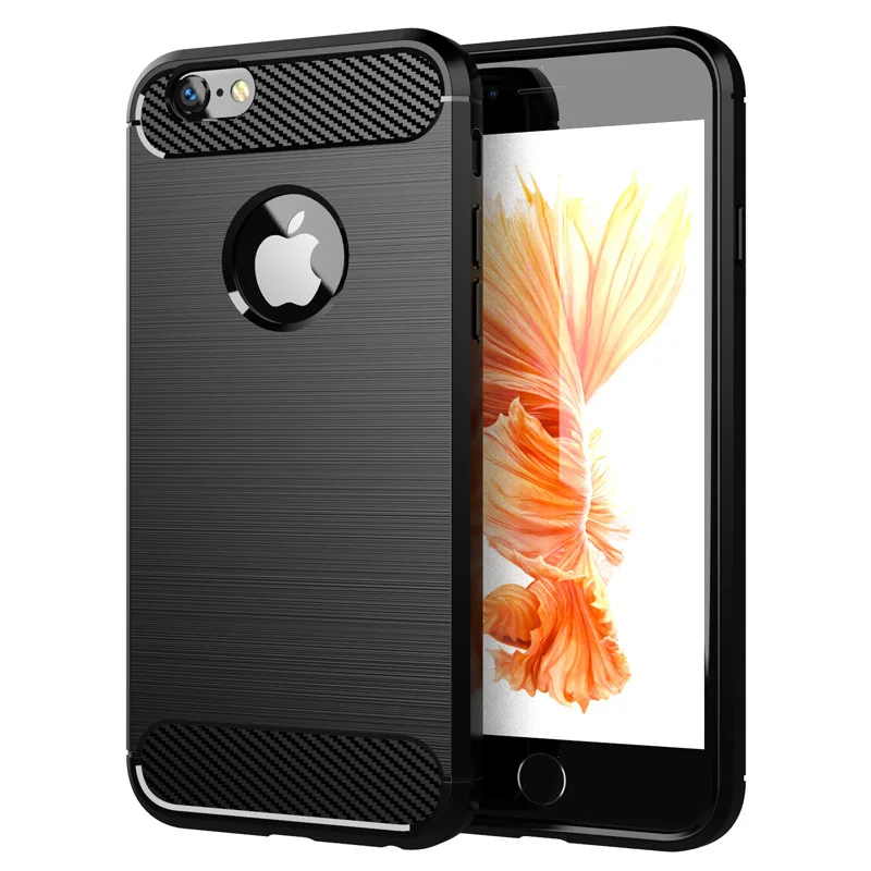 Shockproof Soft Silicone Case For iPhone 6 6s Carbon Fiber Cases for Apple iphone 6s 6 Full Protective Back Cover Coque Fundas