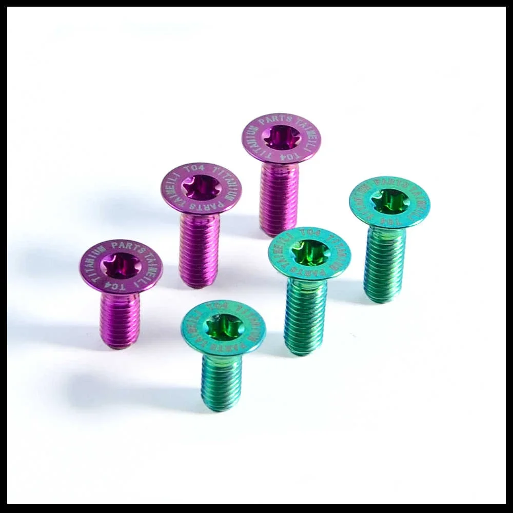 1pcs M5 M6 T2 Series Inside Plum Flat Blossom Screw Torx Titanium Alloy Countersunk Head Screw Length 12/15/20/25/30/35/40/50mm