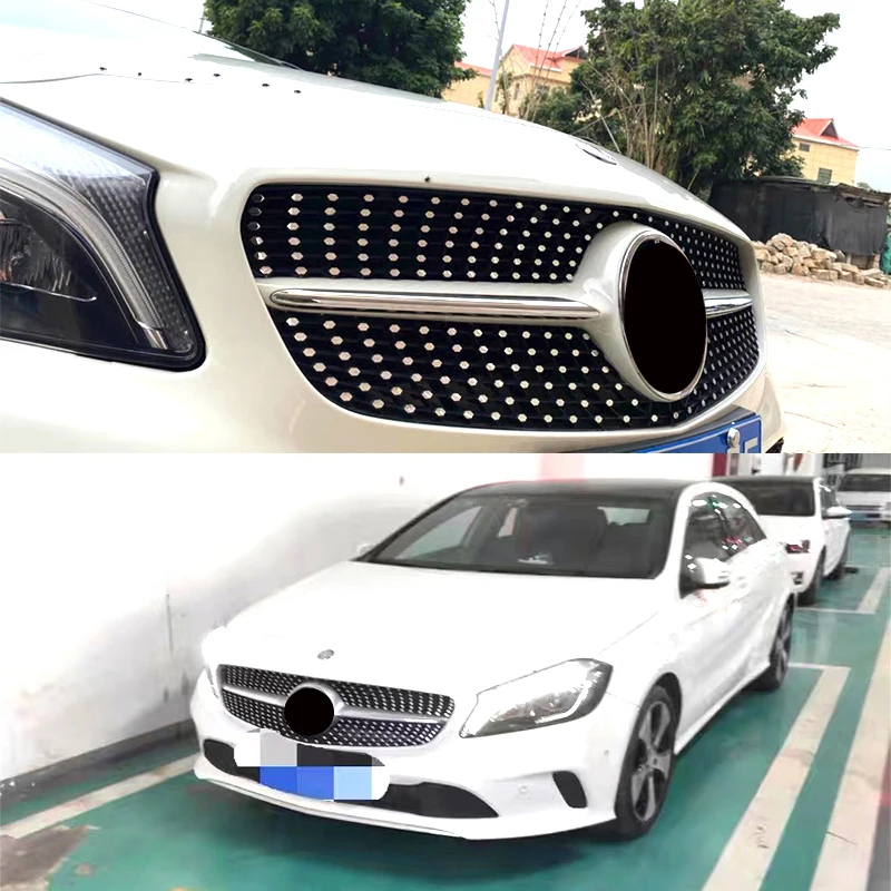 For Mercedes Benz A CLA Class A200 W176 C118 W118 16-19 Car Air Intake Grille Decoration Sequin Starry Sky Net Trim Sequins