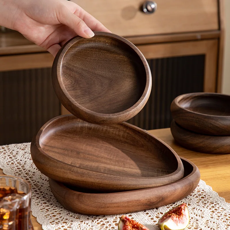 Wooden Jewelry Cosmetic Storage Tray Creative Luxury Key Hotel Dessert Plate