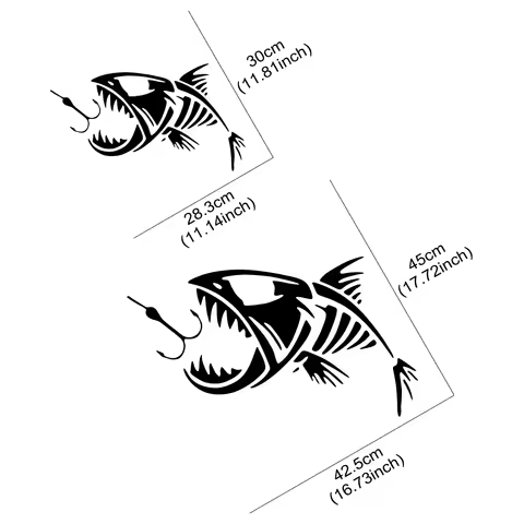 Fishing Car Sticker Fish Skull Halloween Funny Vinyl Stickers Auto Exterior Decoration PVC Waterproof Decal Car Accessories