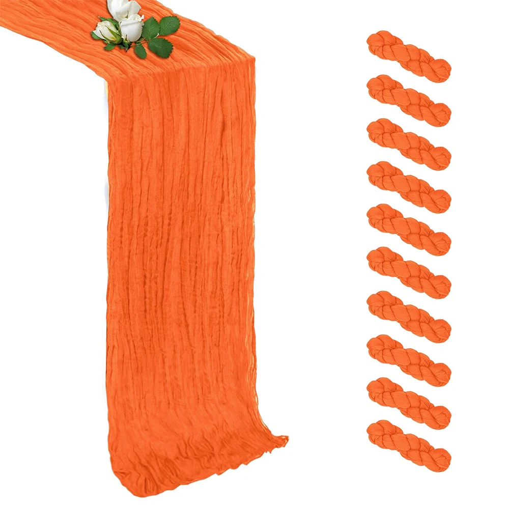 10 Pcs Table Runners Gauze Crepe 21x120Inch Cheese Cloths for Wedding Table Decoration Party Farmhouse Tabledecor House Warming