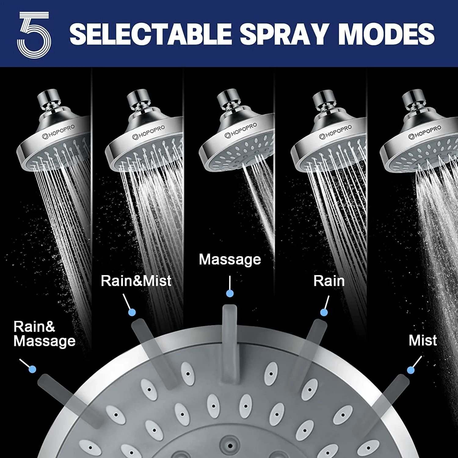 Ceiling Shower Head Sprayer 5 Models Chrome Rotation Bathroom Shower Head 4 inch Bathroom Faucet Accessories