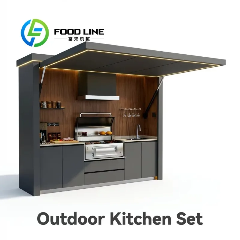304 Stainless Steel Modular Outdoor Kitchen Set BBQ Grill Station Cabinet Island with Sink Drawer Weatherproof