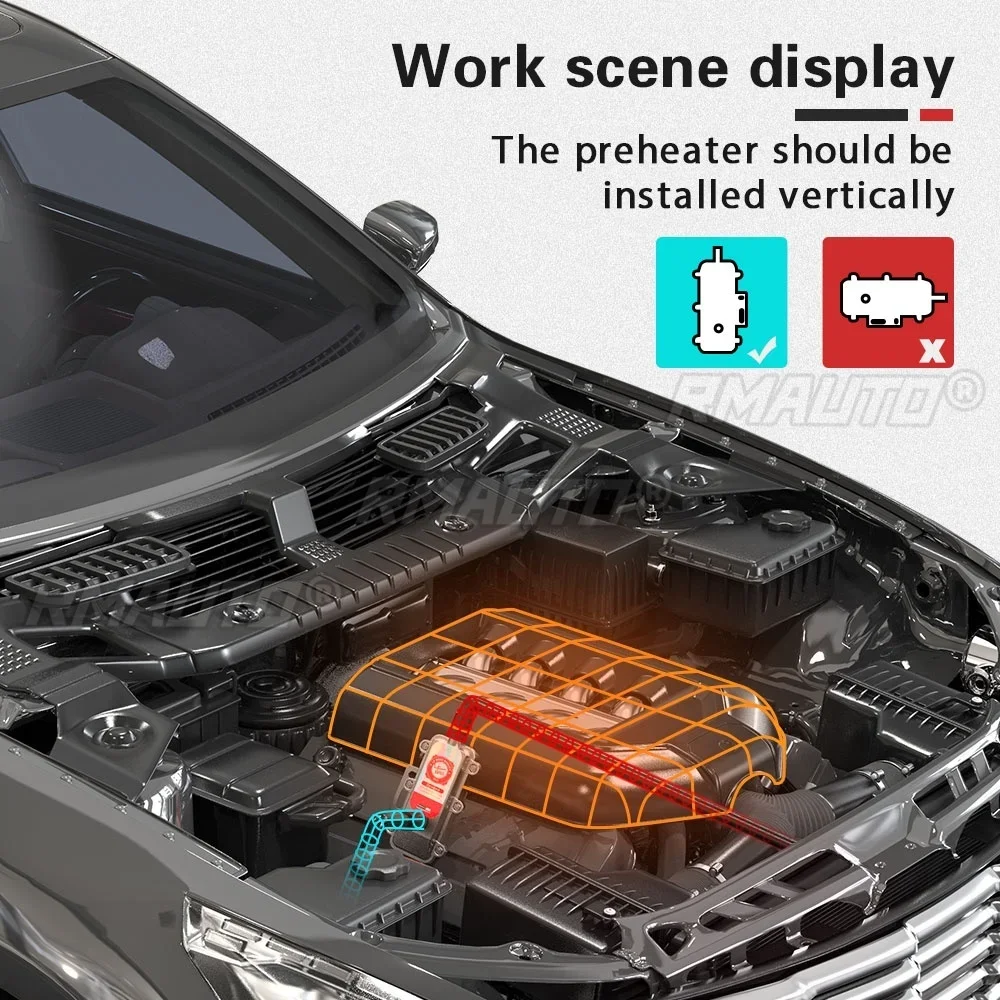 220 В 3000 Вт автомобильный обогреватель двигателя, резервуар для воды, антифриз, предунагреватель, интеллектуальный контроль температуры, удлиненный срок службы для 1,8-2,5 л автофургона