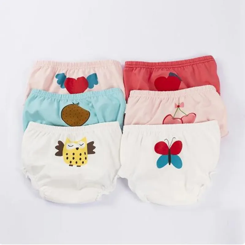 Cute Baby Underwear Reusable Cloth Underpants Washable Babies Children Cotton Training Pants Panties Nappy Changing 3pc/lot