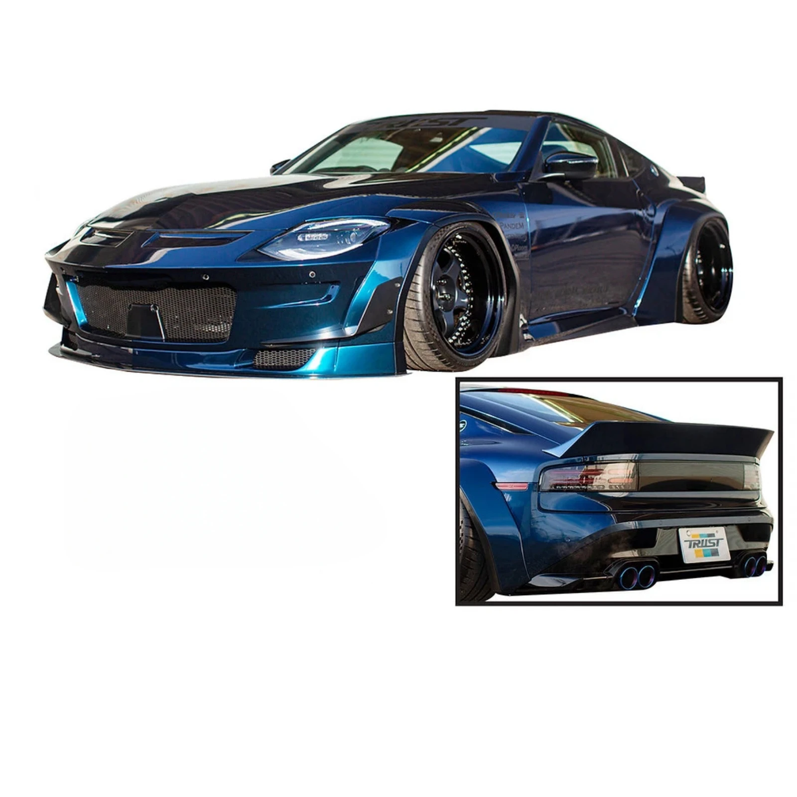 

TC140 1/10 Fairlady 400Z RC Drift Car Polycarbonate Clear Body Shell with Decals (257mm Wheelbase/200mm Width)