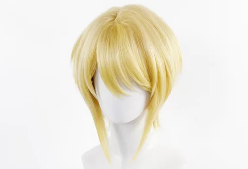 William James Moriart Cosplay Wig Anime  Blonde Short Heat Resistant Synthetic Hair + Free Wig Cap