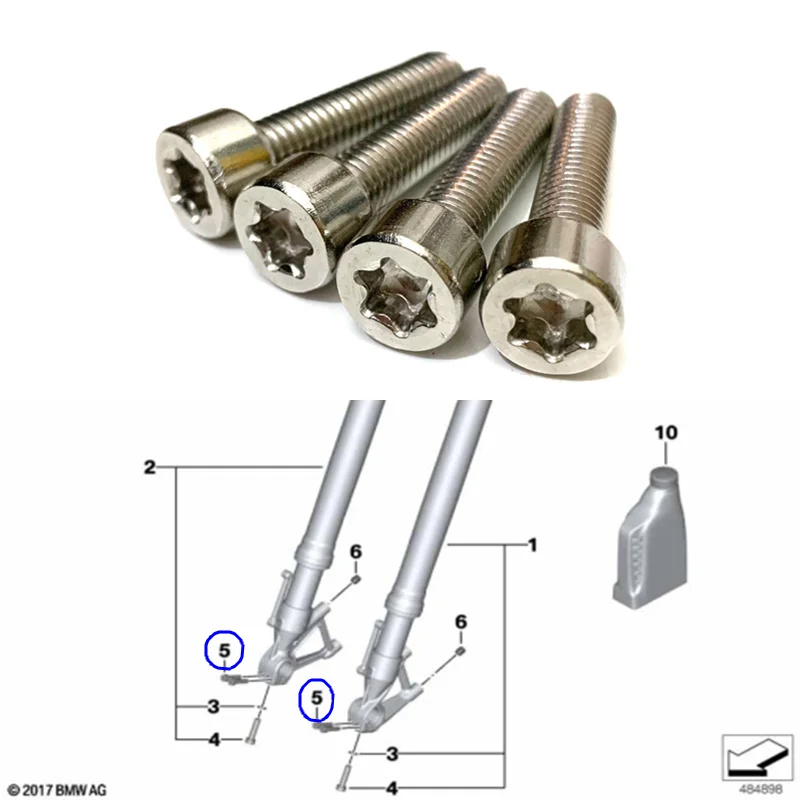 

4X Front shock absorber screws For BMW S1000RR/XR/R HP4 R1200GS/ADV/RT/RS R1250