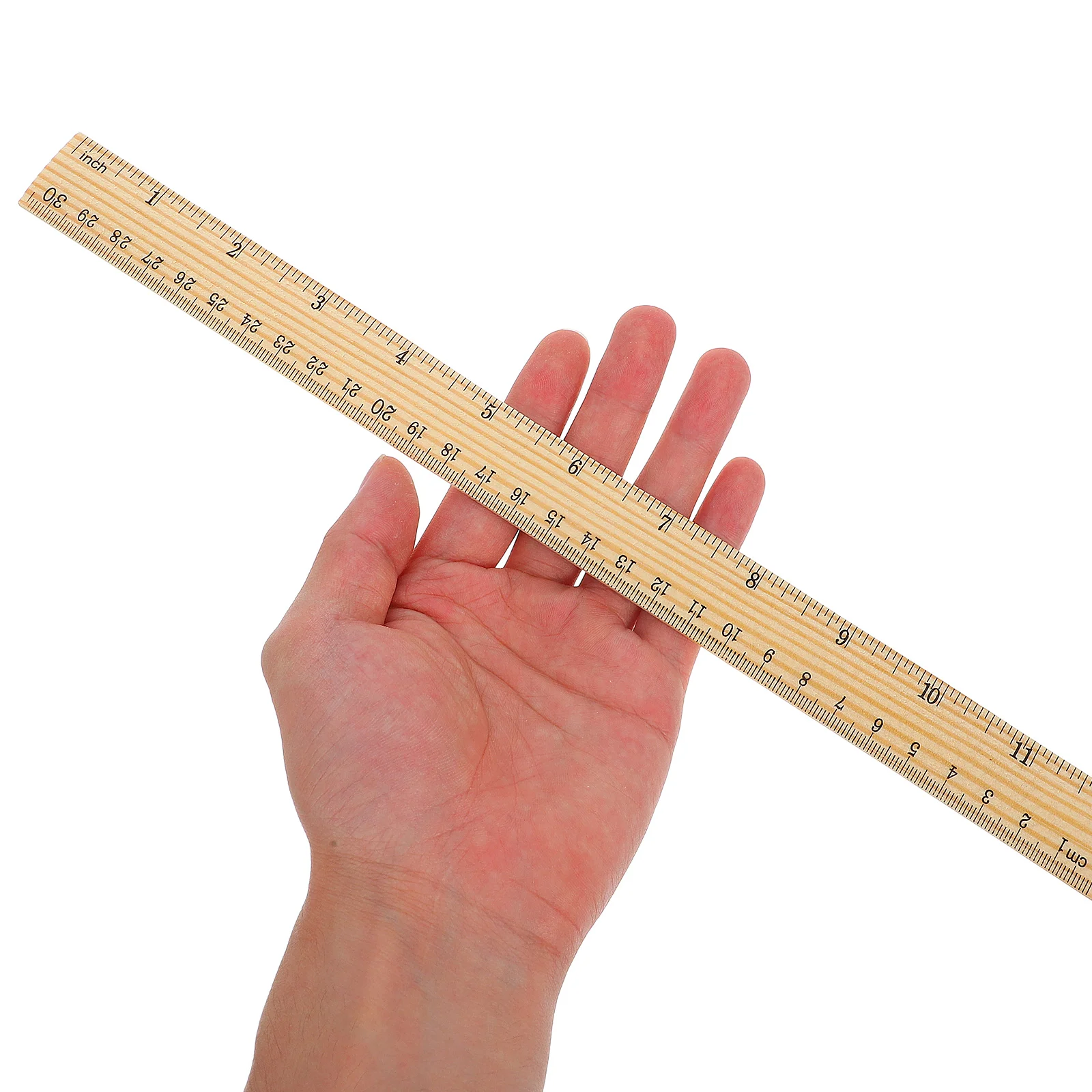 10pcs Wooden Ruler Dual Scale Measuring Teaching Aids High Precision Clear Markings Math Tools Wooden Rulers Quilting