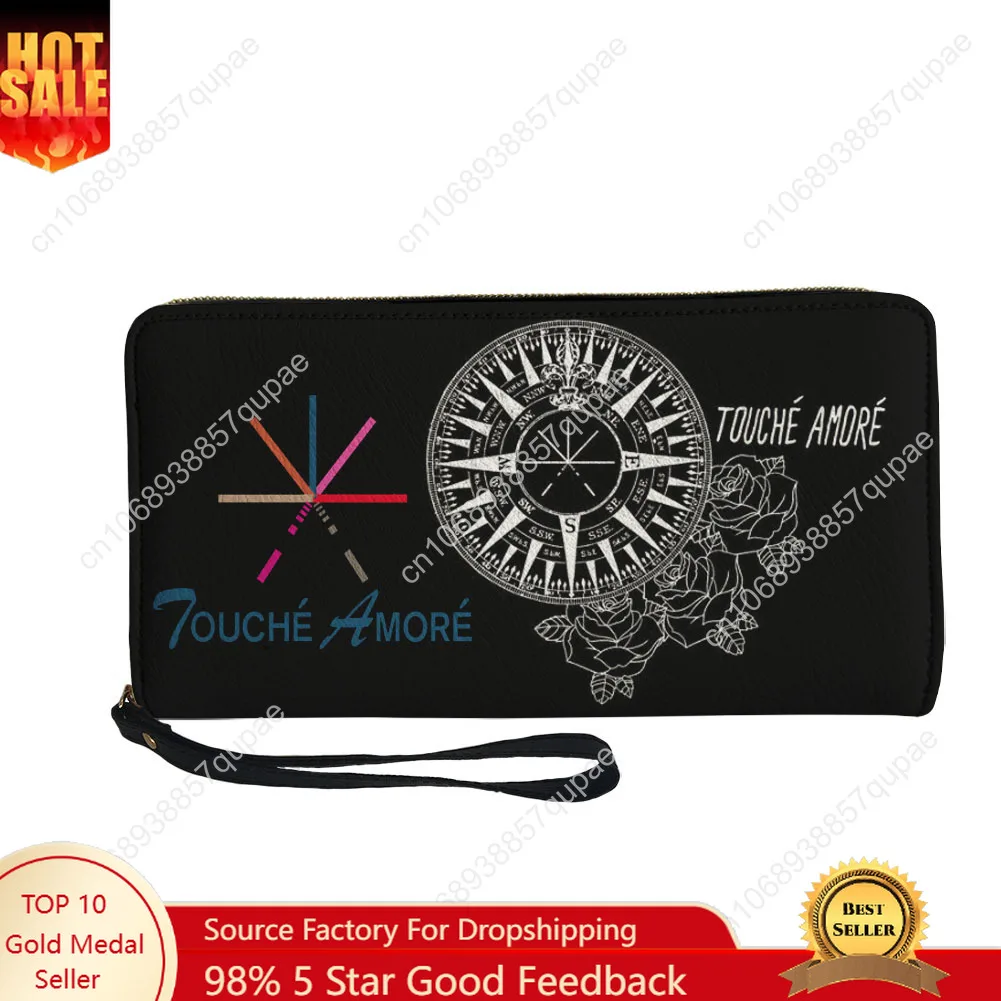 

Touche Amore Rock Band Custom Wallet Purse Mens Womens Teenagers Zipper Long Wallets Double Print Portable Wallet Gift Bag