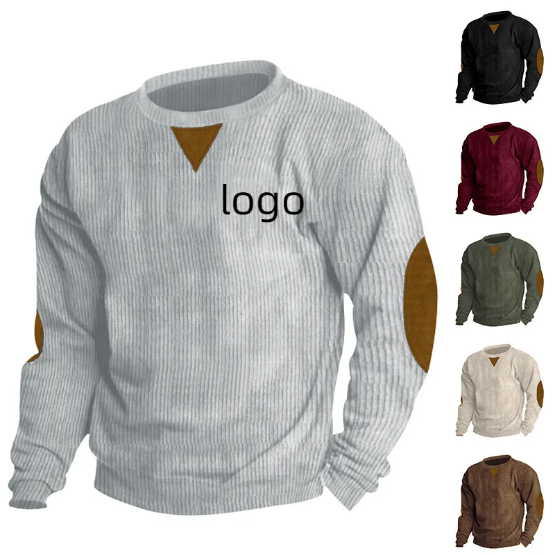 Men's Spring Autumn Long Sleeved Round Neck Sweater Customized Name Printing Company Logo Outdoor Sports Leisure T-shirt