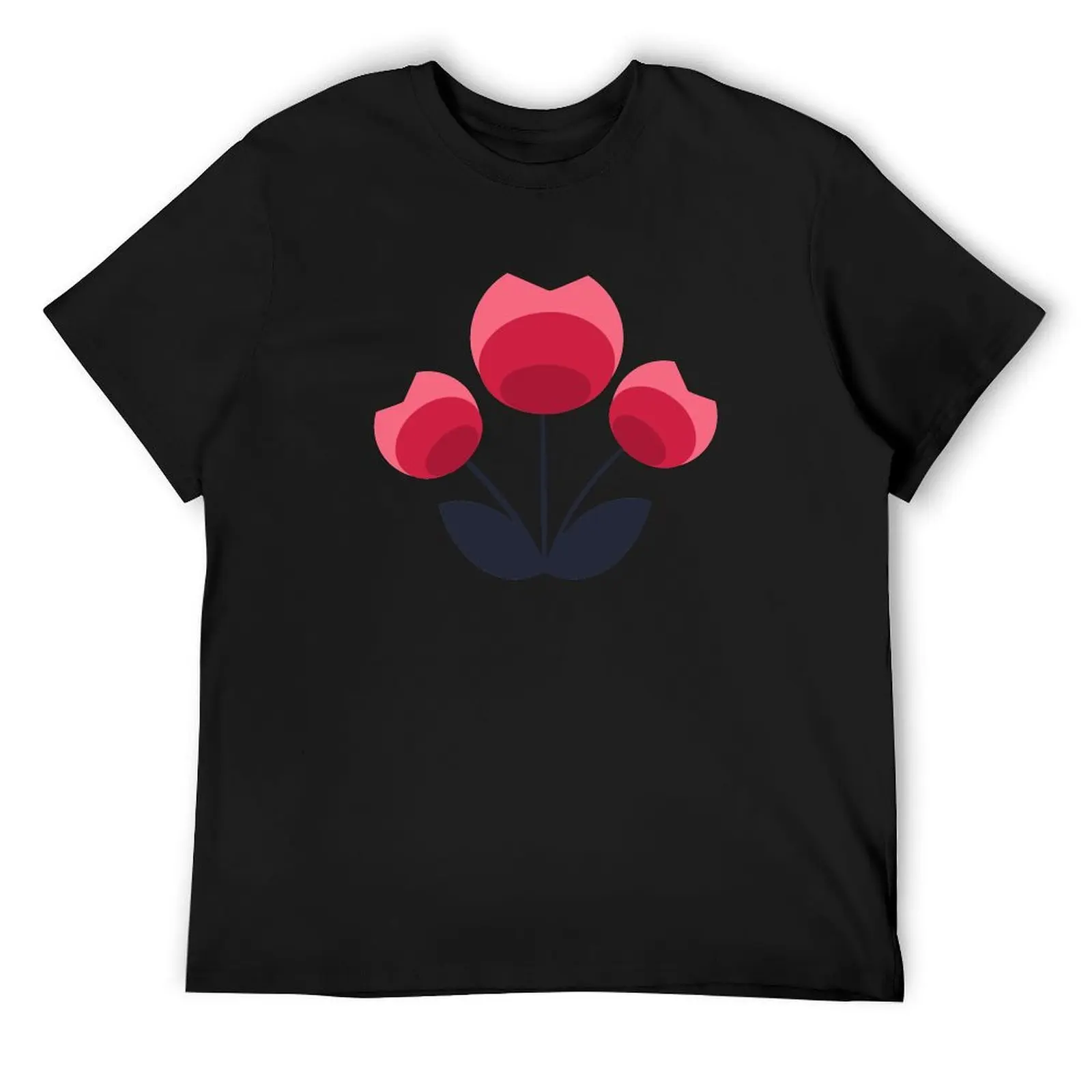 

Red and Pink Mid Century Modern Flower T-Shirt anime figures vintage graphic tee Blouse black t-shirts for men