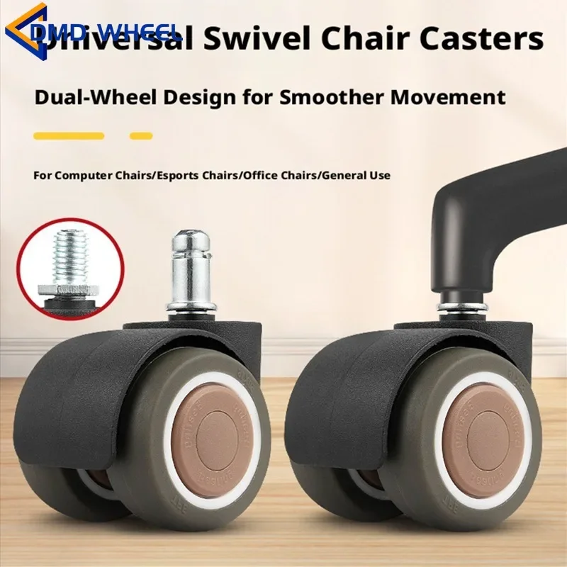 5 Pcs/Lot Caster 10/11mm Screw/Circlip Chair Universal Wheel Computer Office Swivel Silent Rubber Roller Pulley Load 200KG