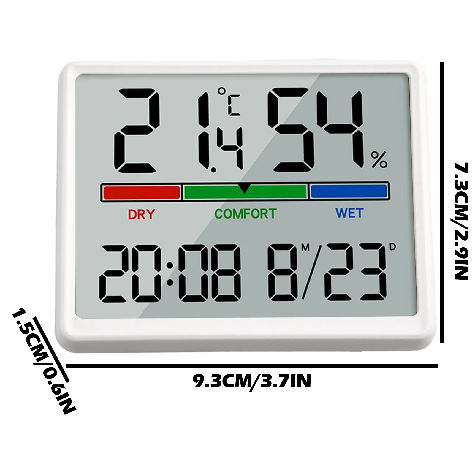 Battery Powered Clock Multifunction Clock Clear Field Of View Easy To Read Hanging Holes Large LCD Display Support Stand