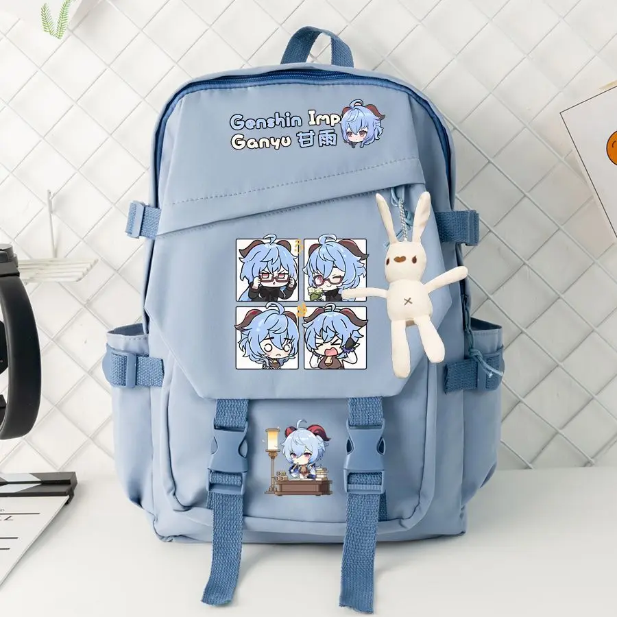 

Genshin Impact Collaboration Wan Ye Gan Yu Anime Double Shoulder Bag For Third To Sixth Grade Students Large Capacity Backpack A