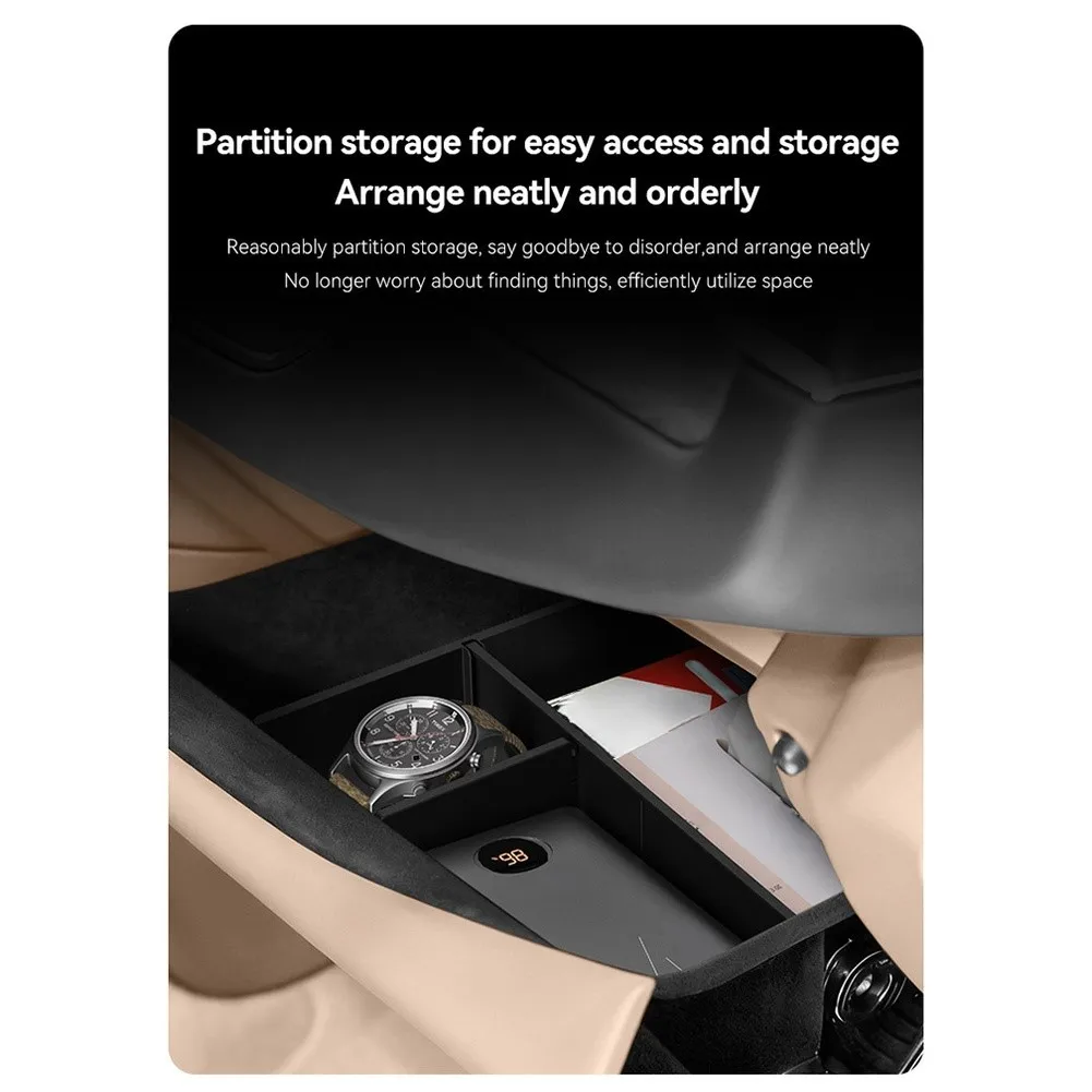Glove Box Storage Organizer for KIA For EV9 2024 2025 ABS Partition System Supporting Efficient Item Placement