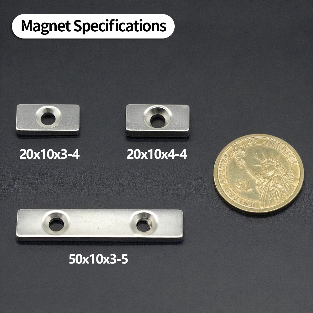 Neodymium Magnet Square With Hole NdFeB N35 Rare Earth Super Powerful Strong Permanent Magnetic Discs for Various Applications