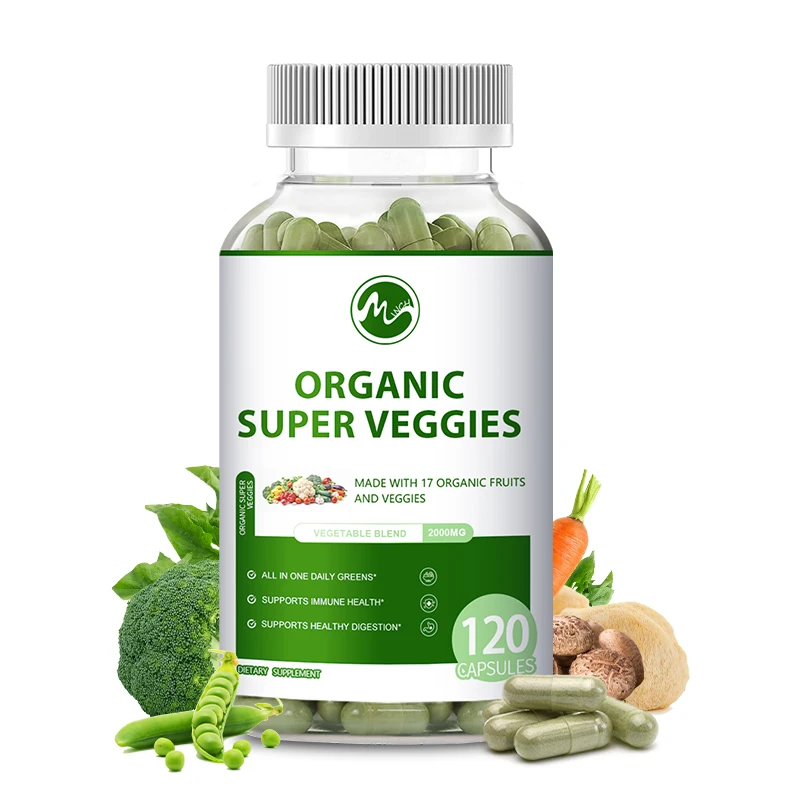 

Organic Superfood Greens Fruits and Veggies Complex Supplement Vegan, Gluten Free, Non-Gmo