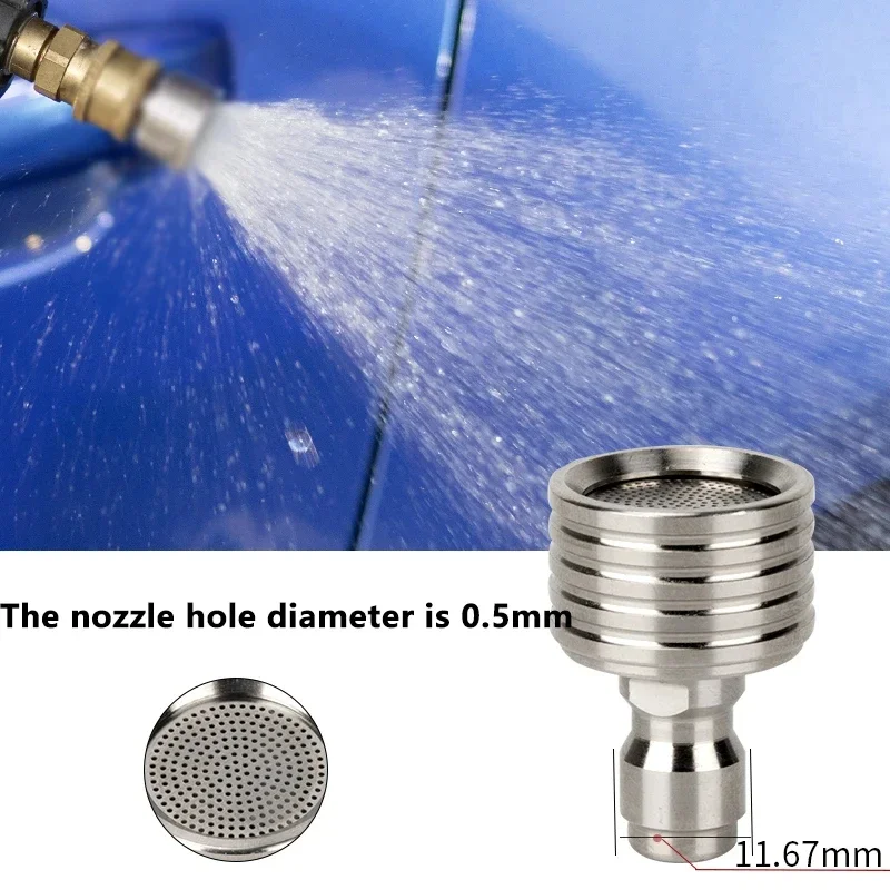 Hochdruck-Wasserpistolen-Schnittstelle, Waschdüse, Duschklingen aus Edelstahl, 1/4 Schnellanschluss, Waschen von Autos, Garten, städtisches Werkzeug ﻿