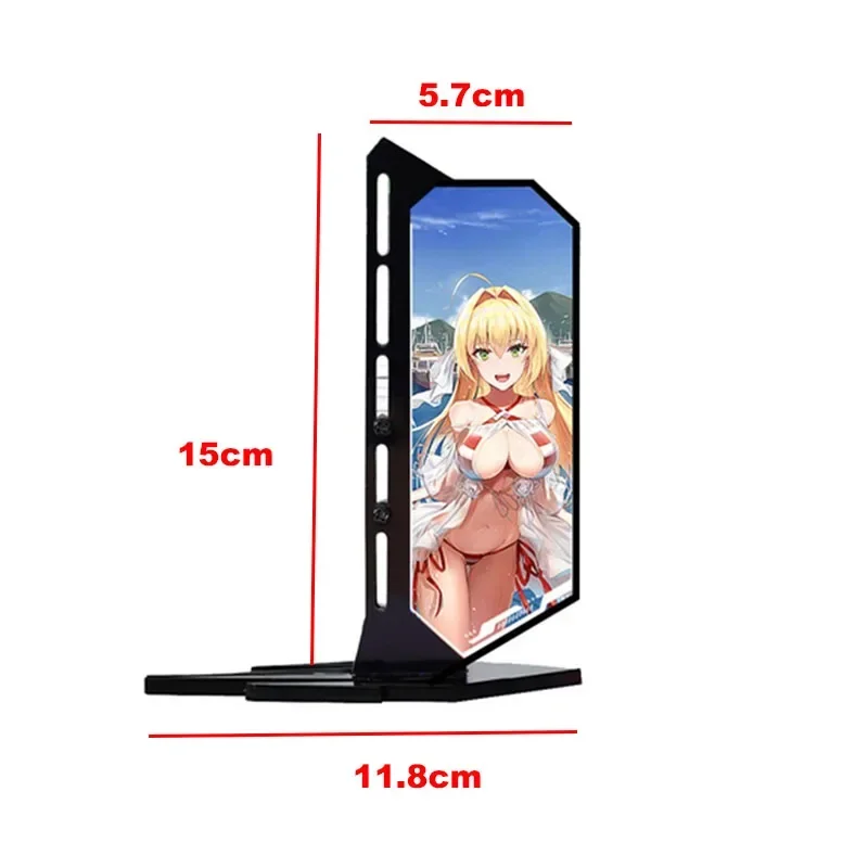 Customized ARGB VGA Holder,MOD 5V Luminous Video Card Bracket Vertical 3090 4090 GPU Support AURA SYNC Black/White