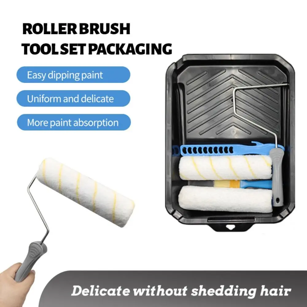 

Microfiber Paint Roller Kit Wall Painting Multi-functional Roller Paint Brush DIY Furniture Painting Paint Pan