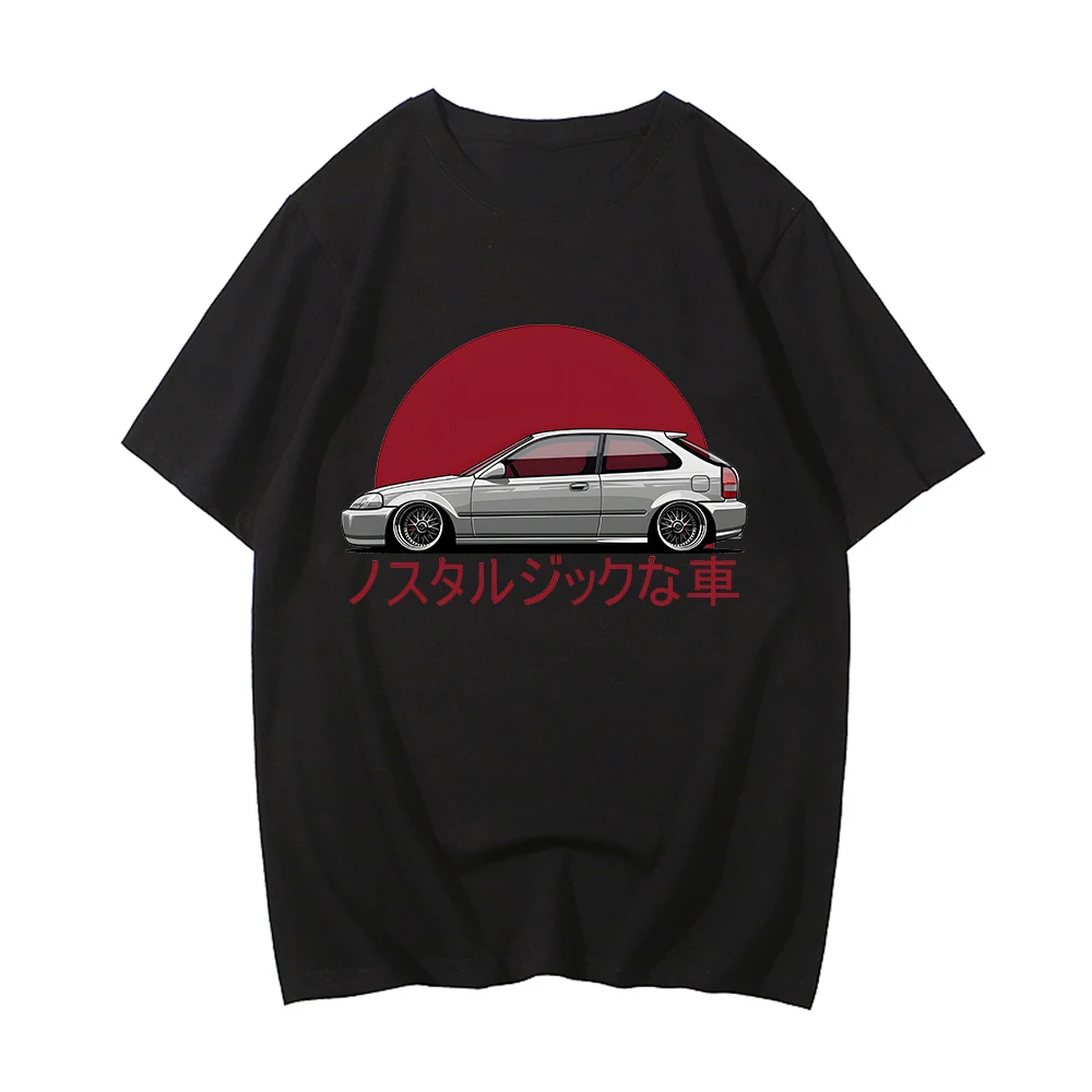 Jdm Car T Shirt Men Guy Large O-Neck High Quality Women Graphic Tshirts Harajuku New Arrival Cool Automotive Japanese Streetwear